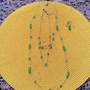 Citron Crystal Necklaces & Earrings Set